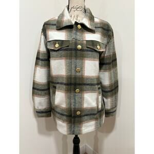 joie Green Plaid Shacket Size Medium